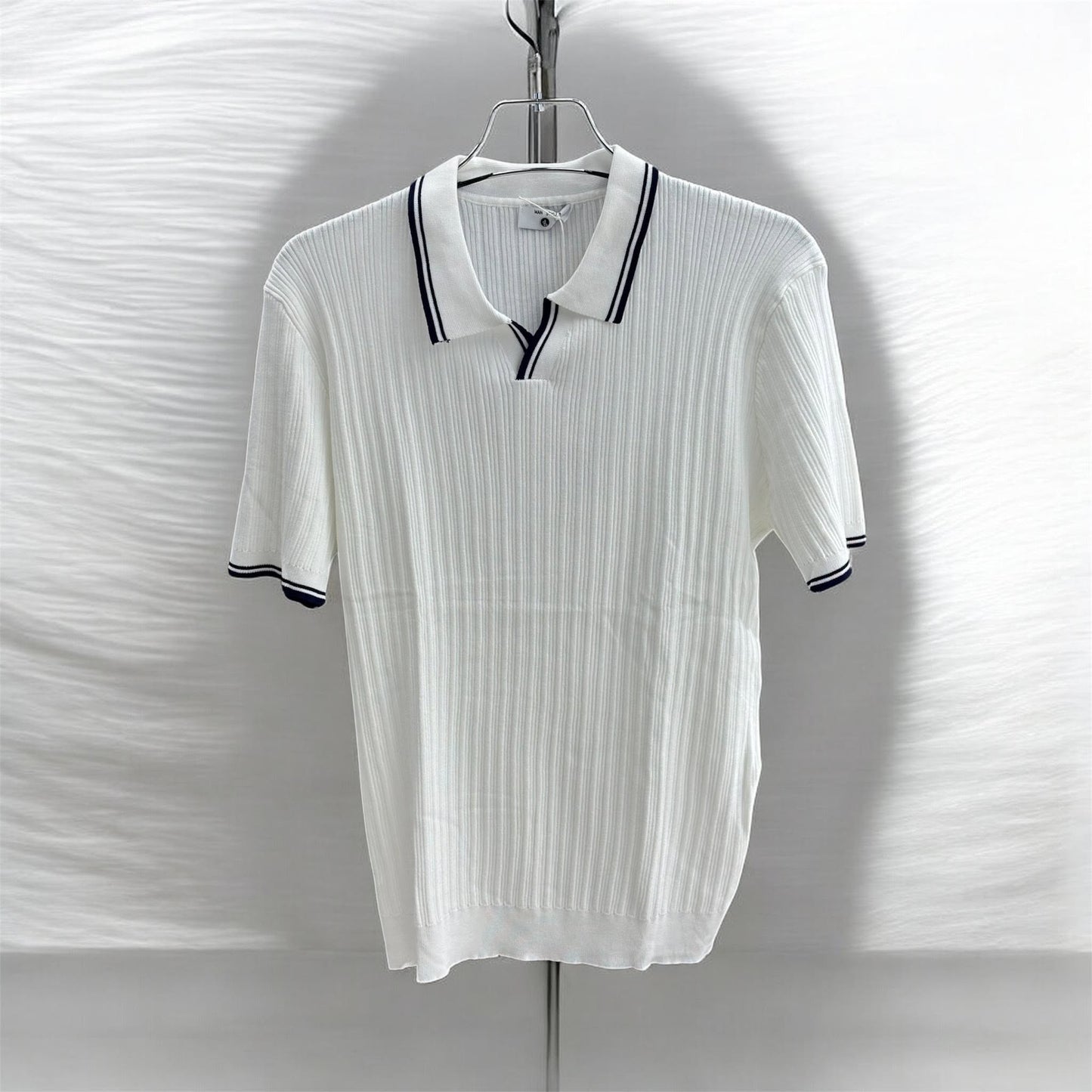GB. Trophy Neck White Polo Shirt PS-4357 (S-2XL)