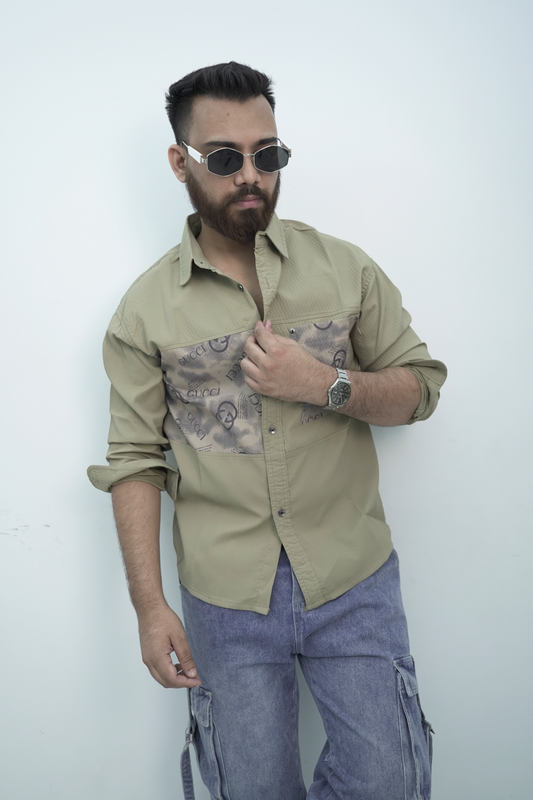 Casual Gucci Khaki Shirt CS-4122