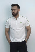 Cafe Button White Polo Shirt PS-0328
