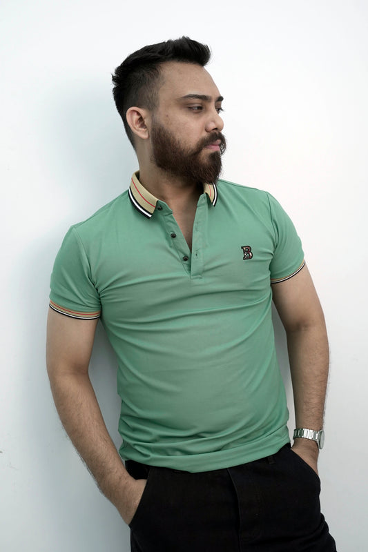 Beatific Button Teal Polo Shirt PS-0329