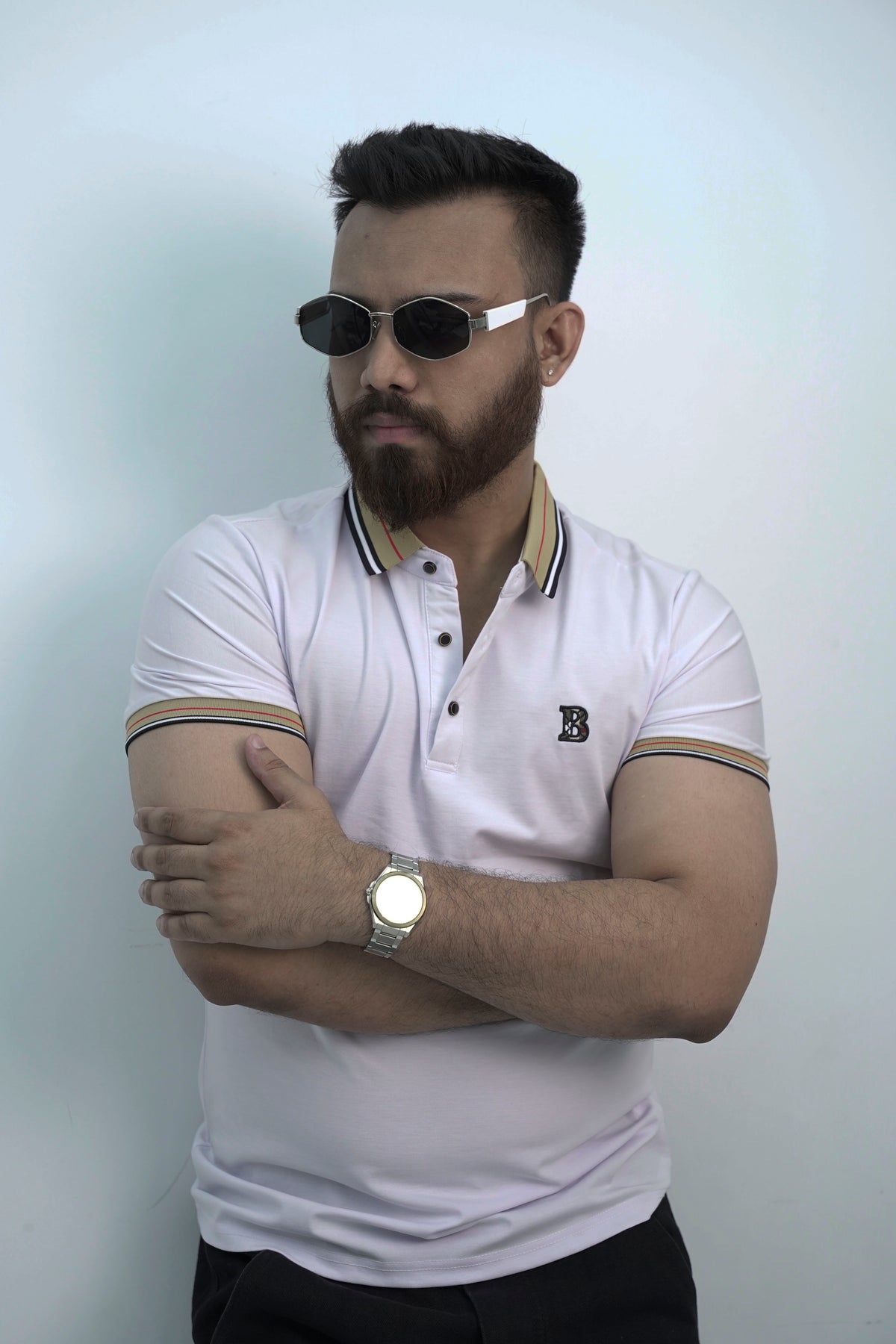 Beatific Button White Polo Shirt PS-0327