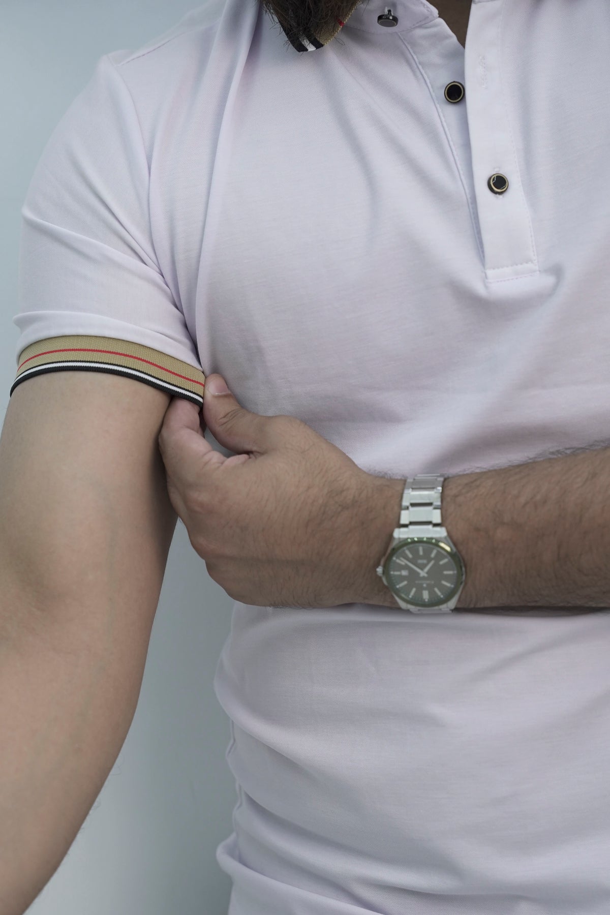 Beatific Button White Polo Shirt PS-0327
