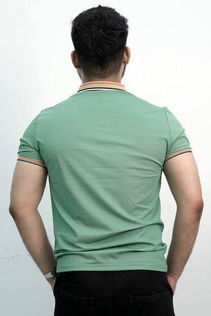 Beatific Button Teal Polo Shirt PS-0329