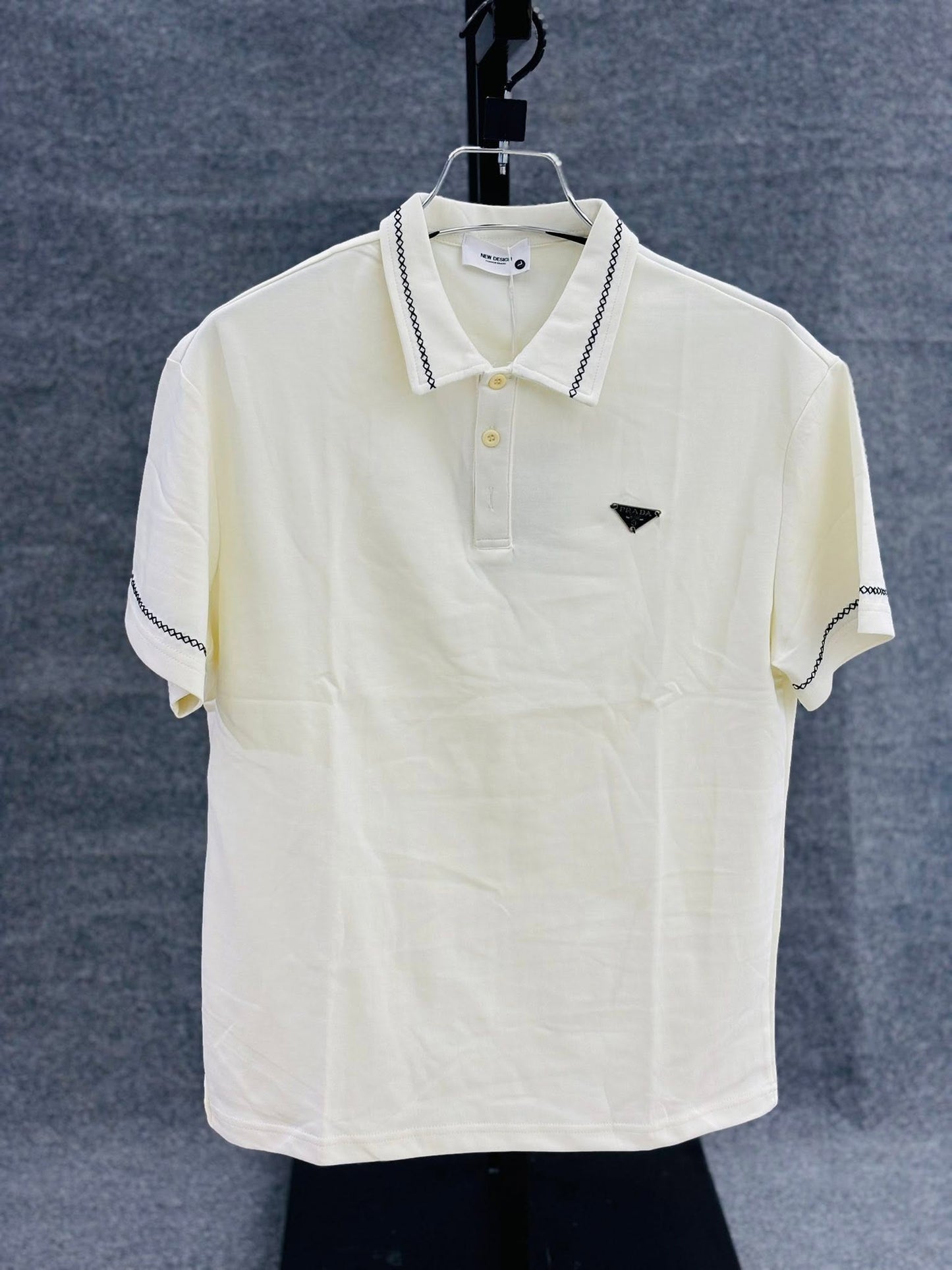 Prada White Button Polo Shirt PS-4328