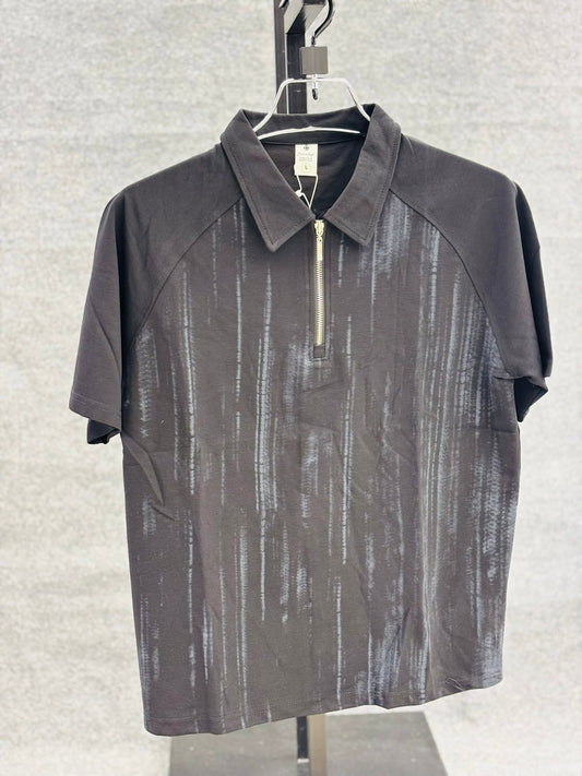 Shibori Brown Zip Polo Shirt PS-4320