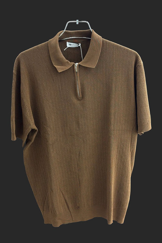 GB. Gentry Zip Brown Polo Shirt PS
